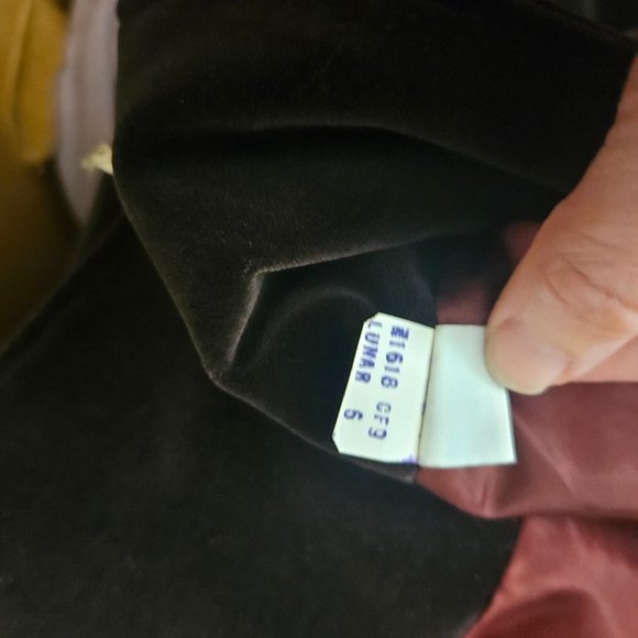 VINTAGE ETHEL PEAR ONEUP Velvet Double Breasted Trench Coat With Tie Waist - Picture 5 of 5